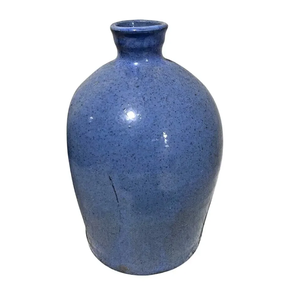 Studio Pottery Candle Holder Wall Sconce Primitive Farmhouse Blue Cottage Decor